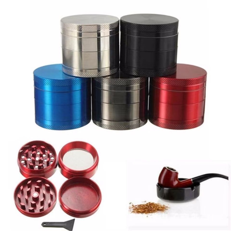 1pc tobacco alloy grinder 4 layer aluminum herbal herb tobacco grinder smoke grinders stainless steel pollen