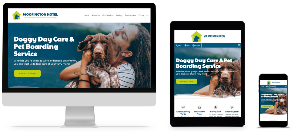 Doggy daycare pet boarding website design