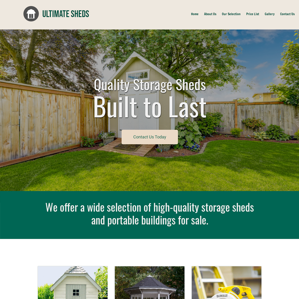 Storage shed website theme