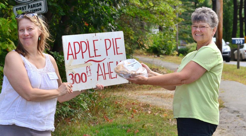 Apple pie sign with kate and judith