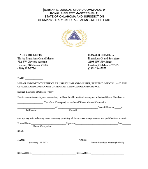 Hed council proxy form 2026