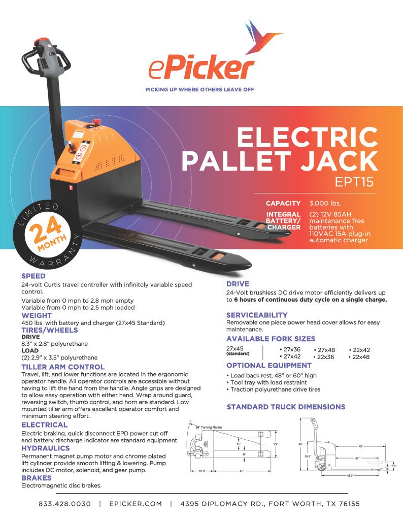 Electric pallet jack ept151024 1