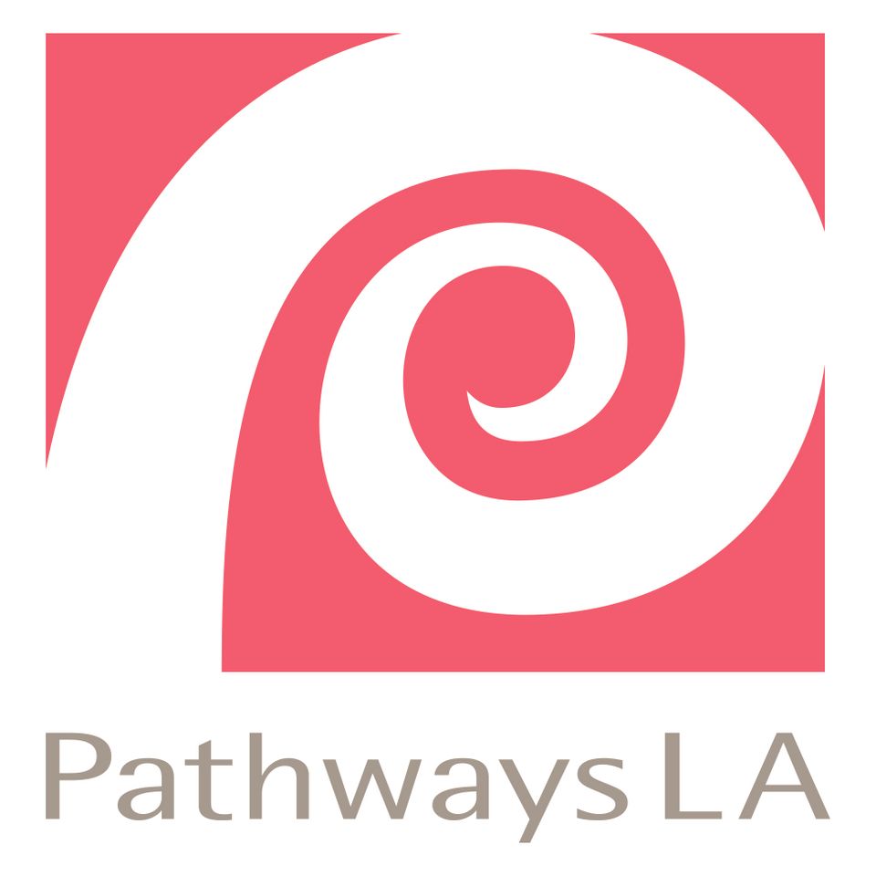 Pathways la logo stacked red beige cmyk 002
