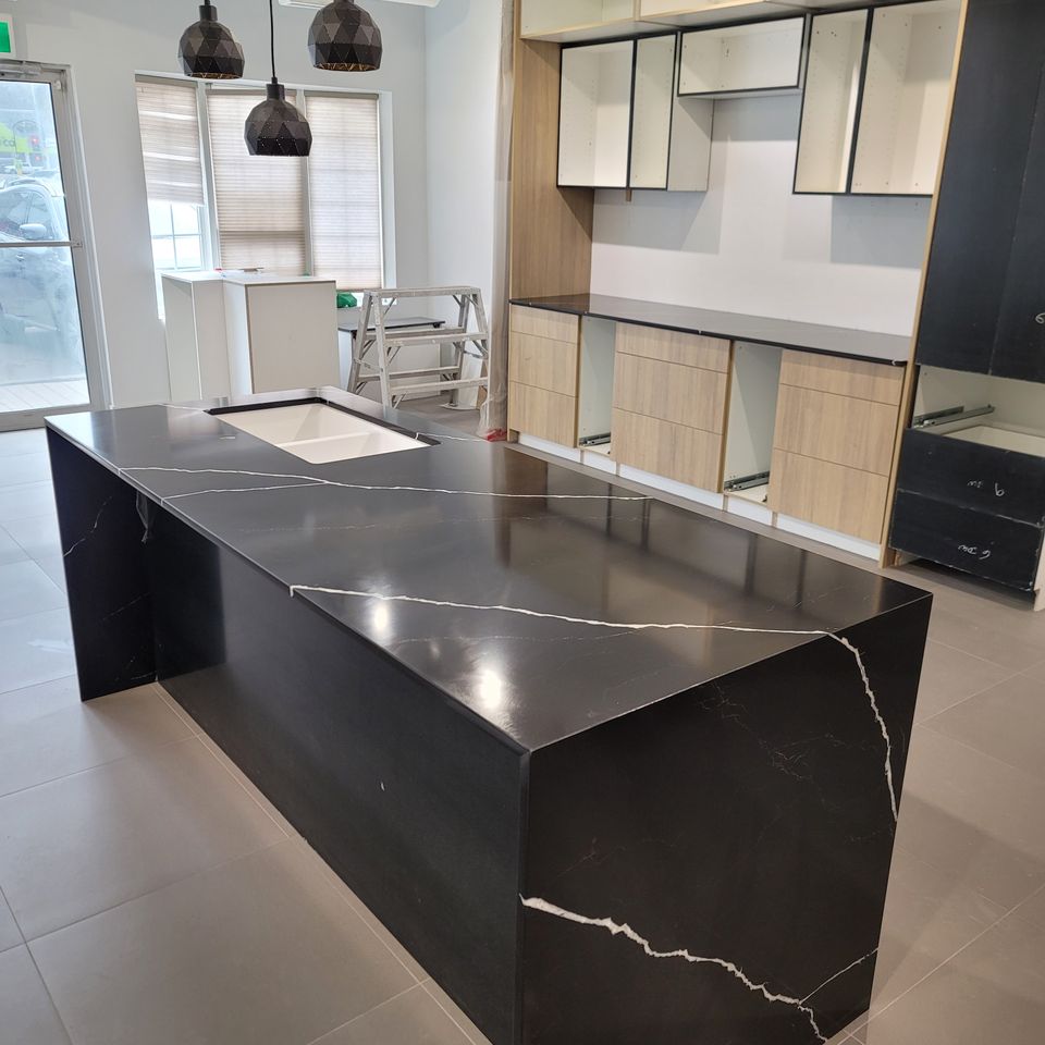 Stylish modern black stone countertop 