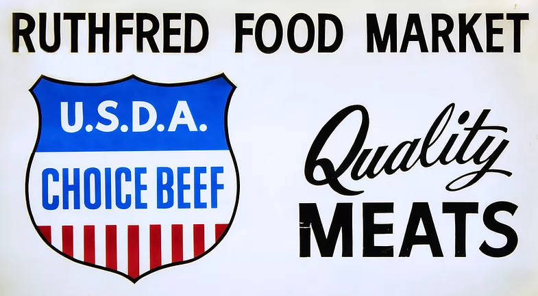 Sign picture for quality meats