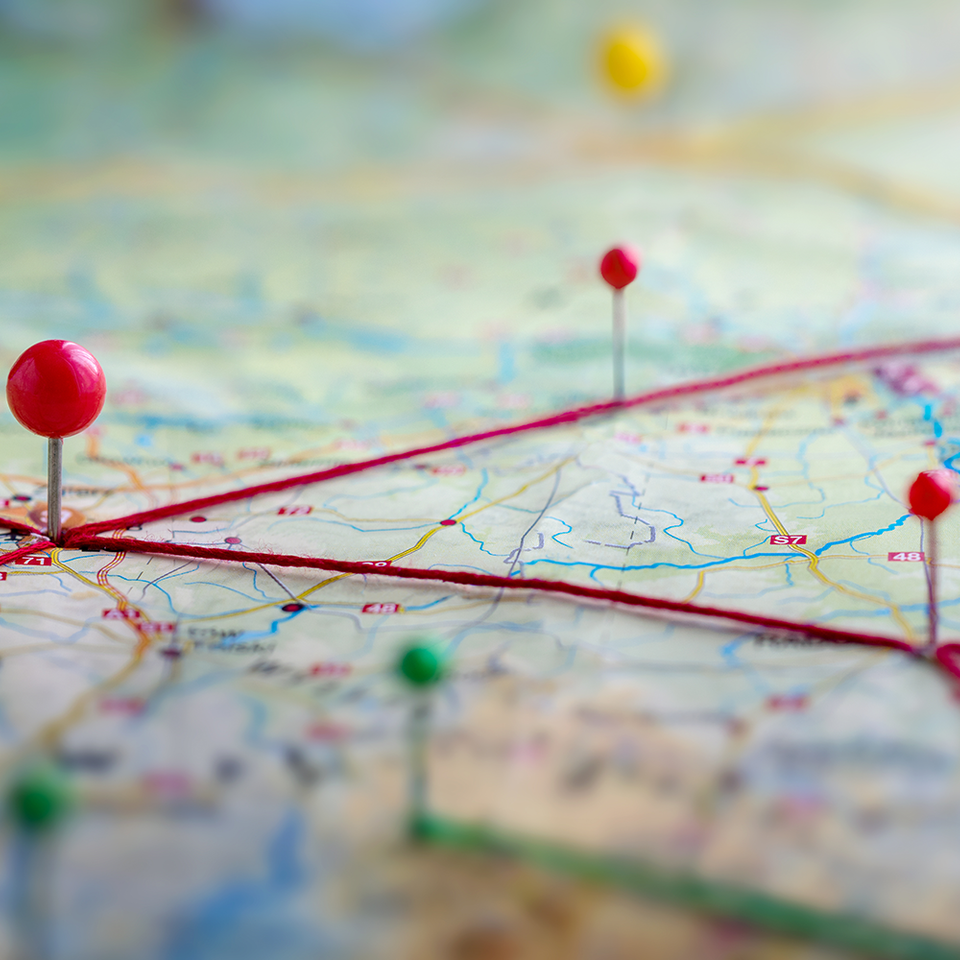 Map and pins