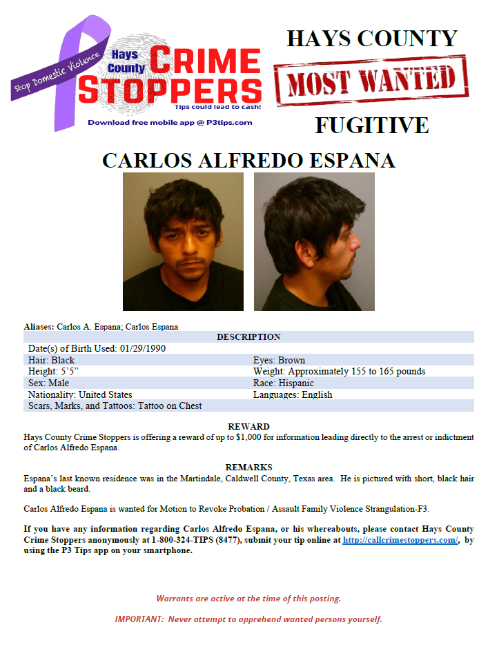 Espana most wanted poster