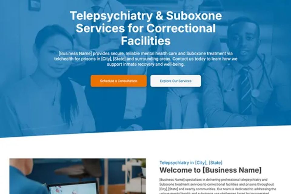 Prison telepsychiatry website design theme original