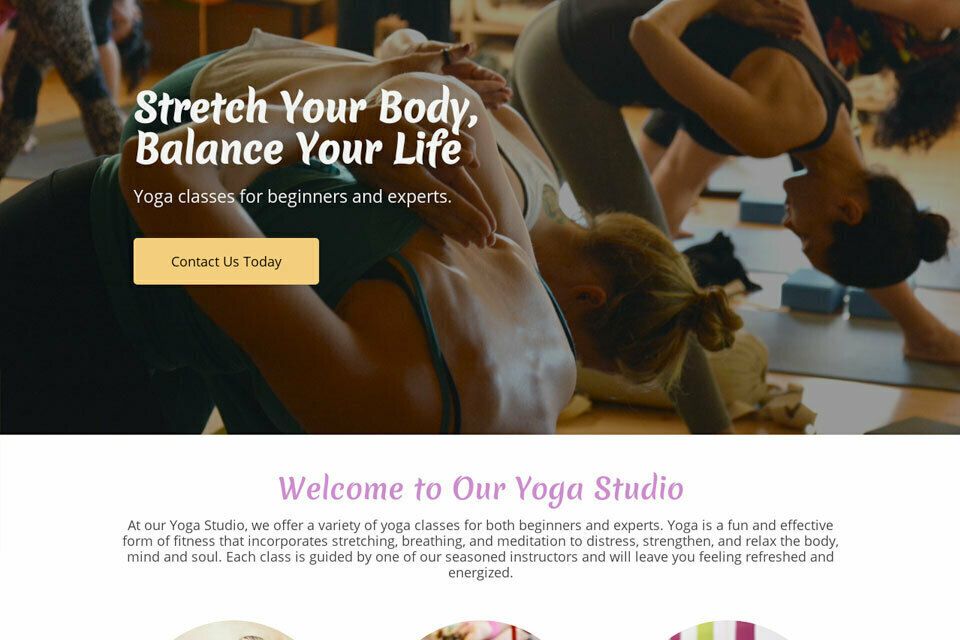 Yoga studio website template original