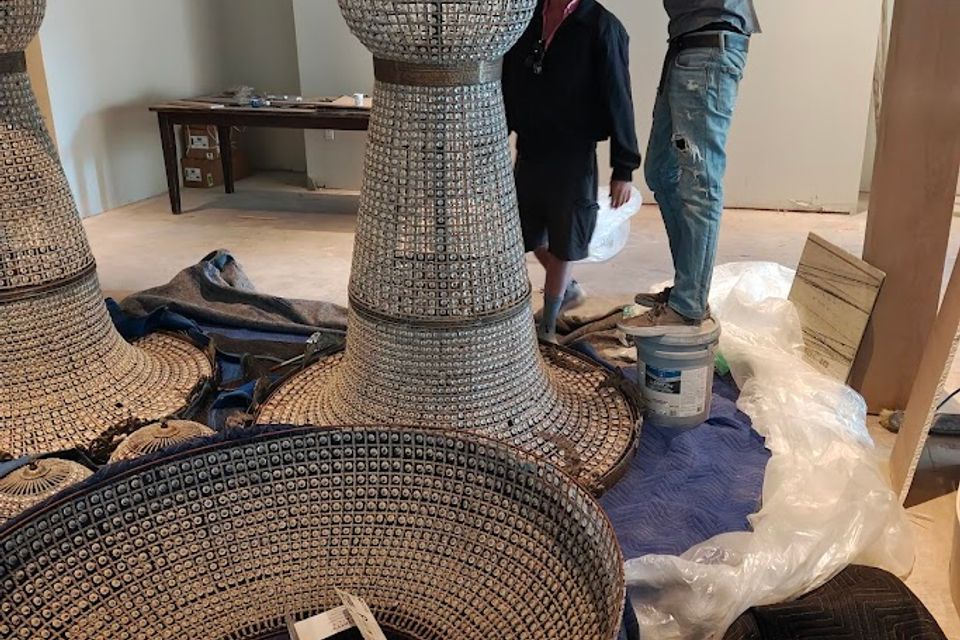 Diamond chandelier w people