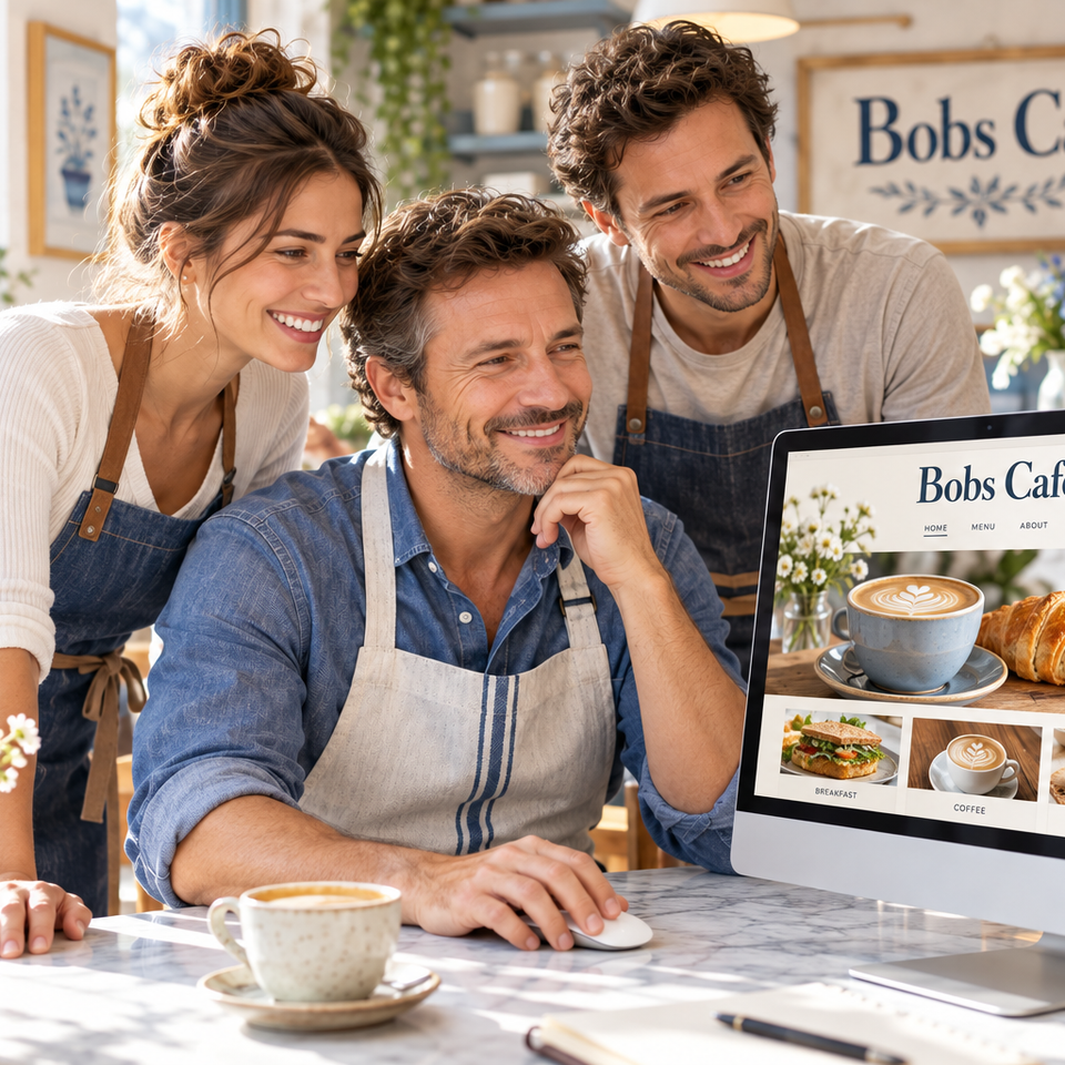Bobs cafe team celebrates new website