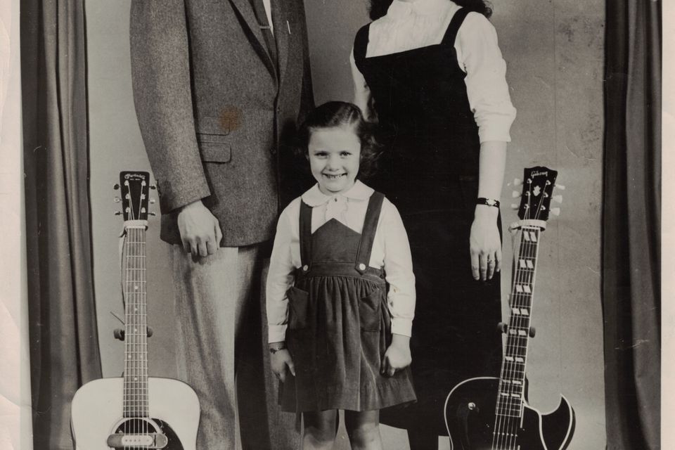 1953 buck and dottie with child reba 8x10