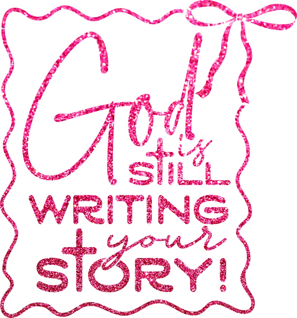 Faith   god is still writing your story glitter pink 11