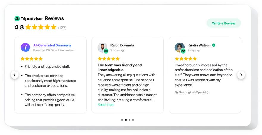 Trip advisor reviews webspace launcher