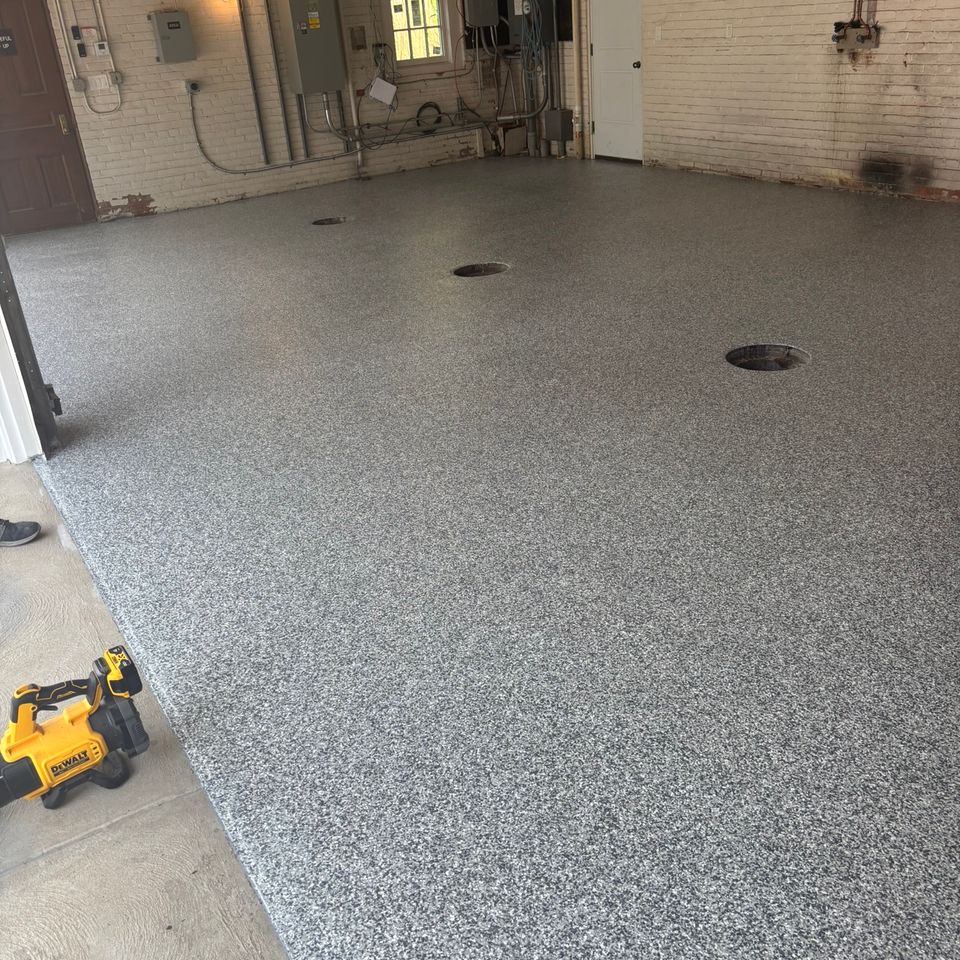 Wide shot of epoxy flooring done by Floorific Creations in Northeast Ohio