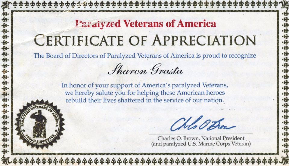 Paralized veterans of american award