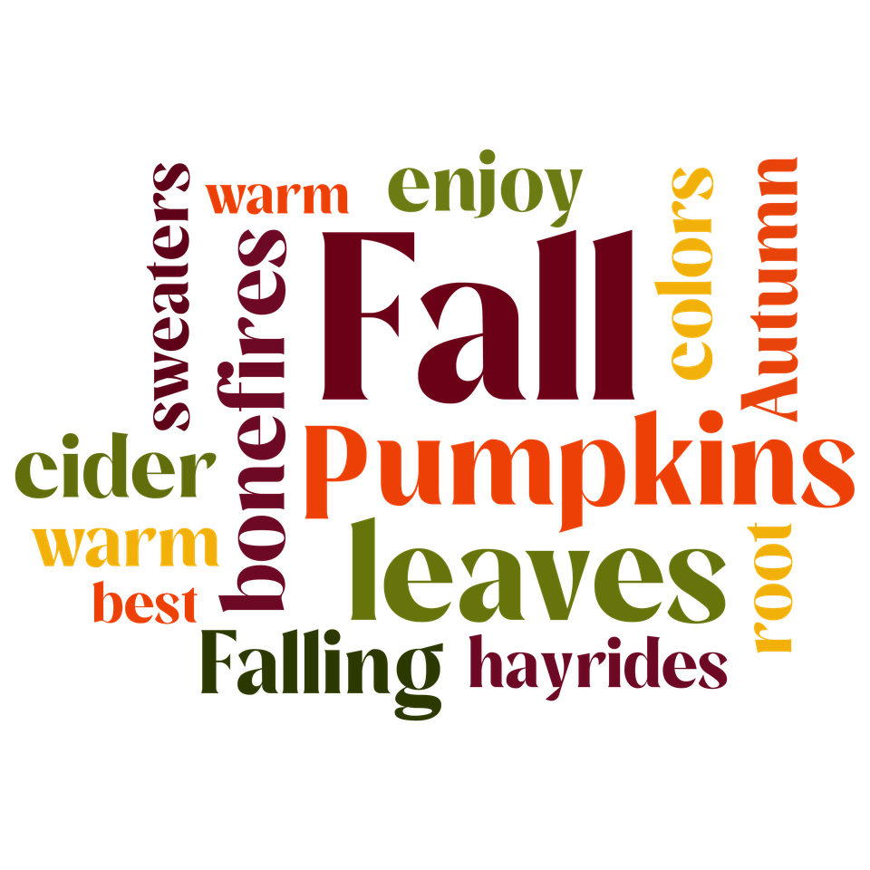 Seasons   fall fall word art
