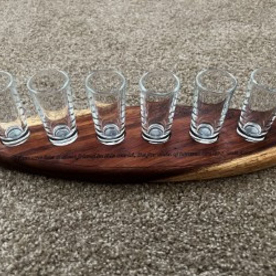 Personalized koa flight tray