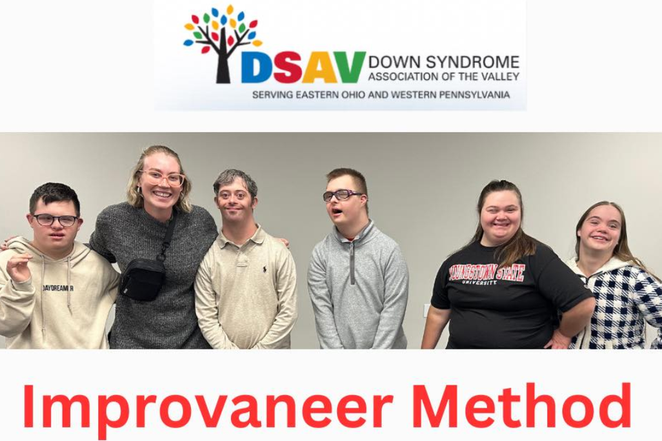 Group of participants and instructor posing together during a DSAV Improvaneer Method class.