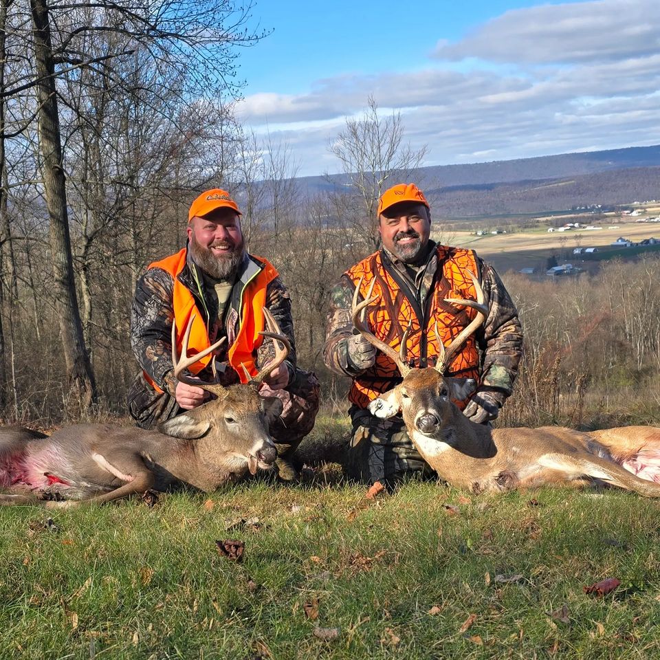 John Dull (L) and Tony Pabon (R)  of Quarryville bagged their bucks in McVeytown, Mifflin County on opening day of rifle season 2025.