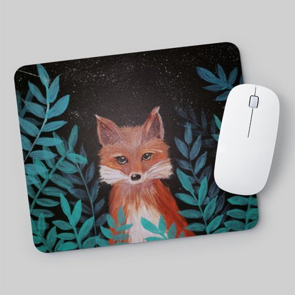 Fox in green mousepad
