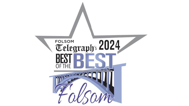 Folsom Telegraph 2024 Best of the Best award graphic with star emblem and bridge illustration