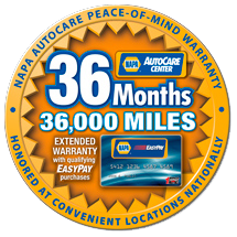 Napa 36 month warranty