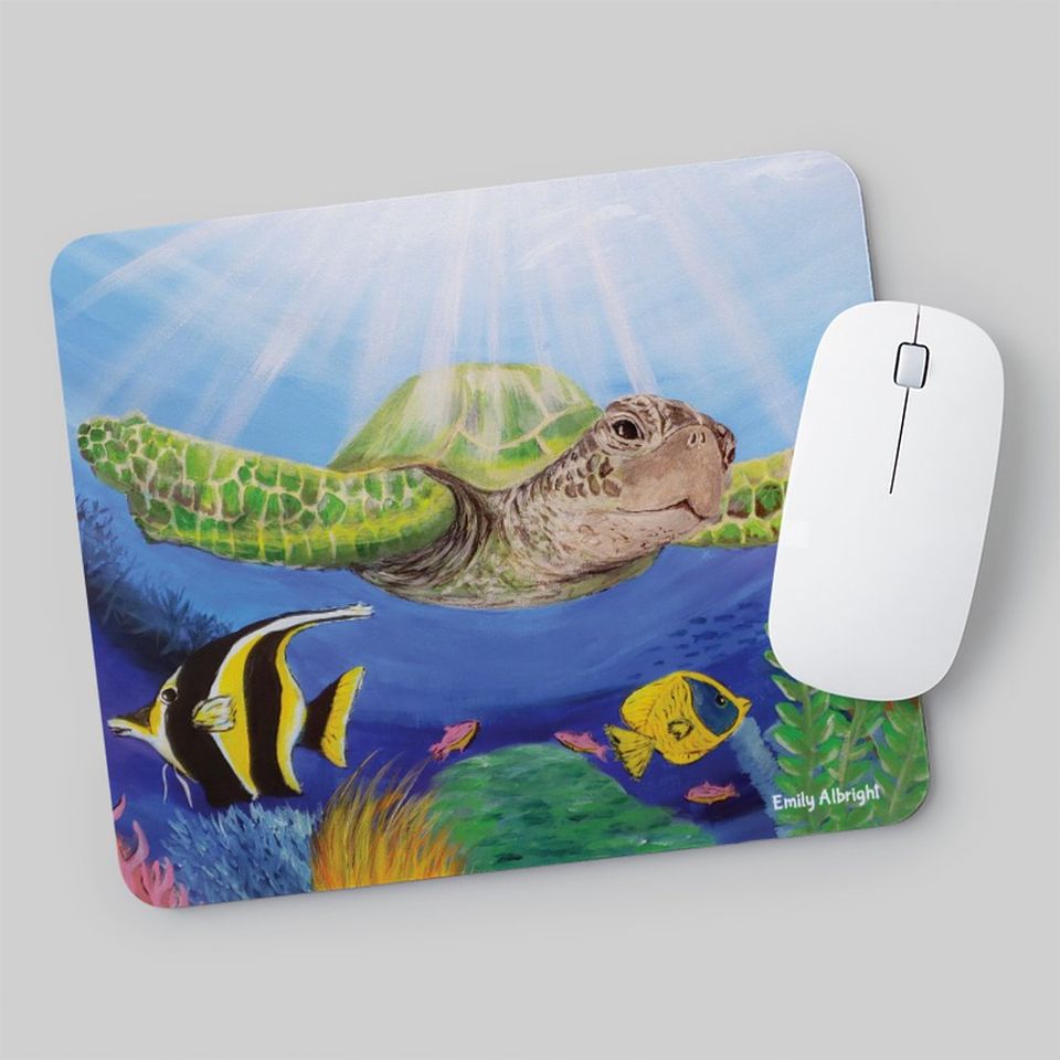Sea turtle acrylic mousepad