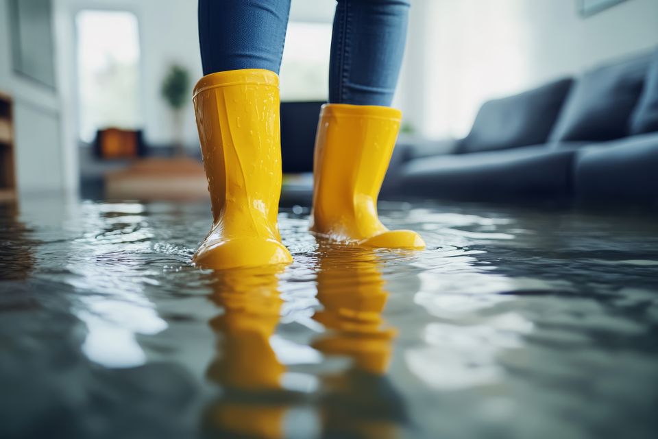 Vecteezy a solitary figure in bright yellow rubber boots symbolizes 50786458
