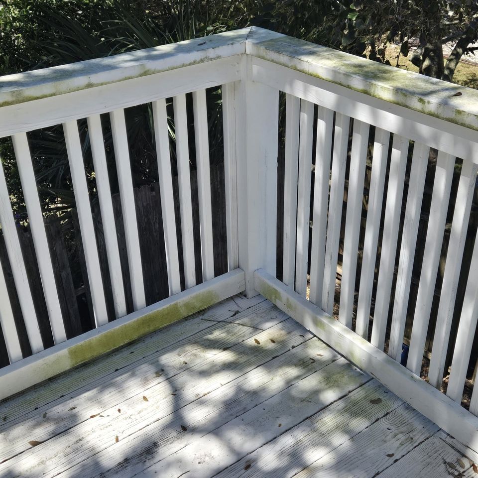 Pelican gutters pressure washing3before