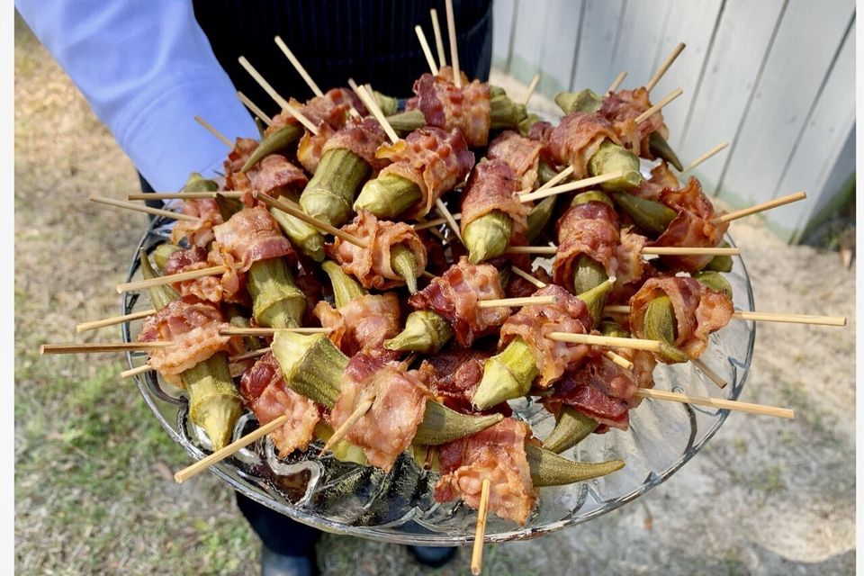 Bacon wrapped spicy okra child’s room