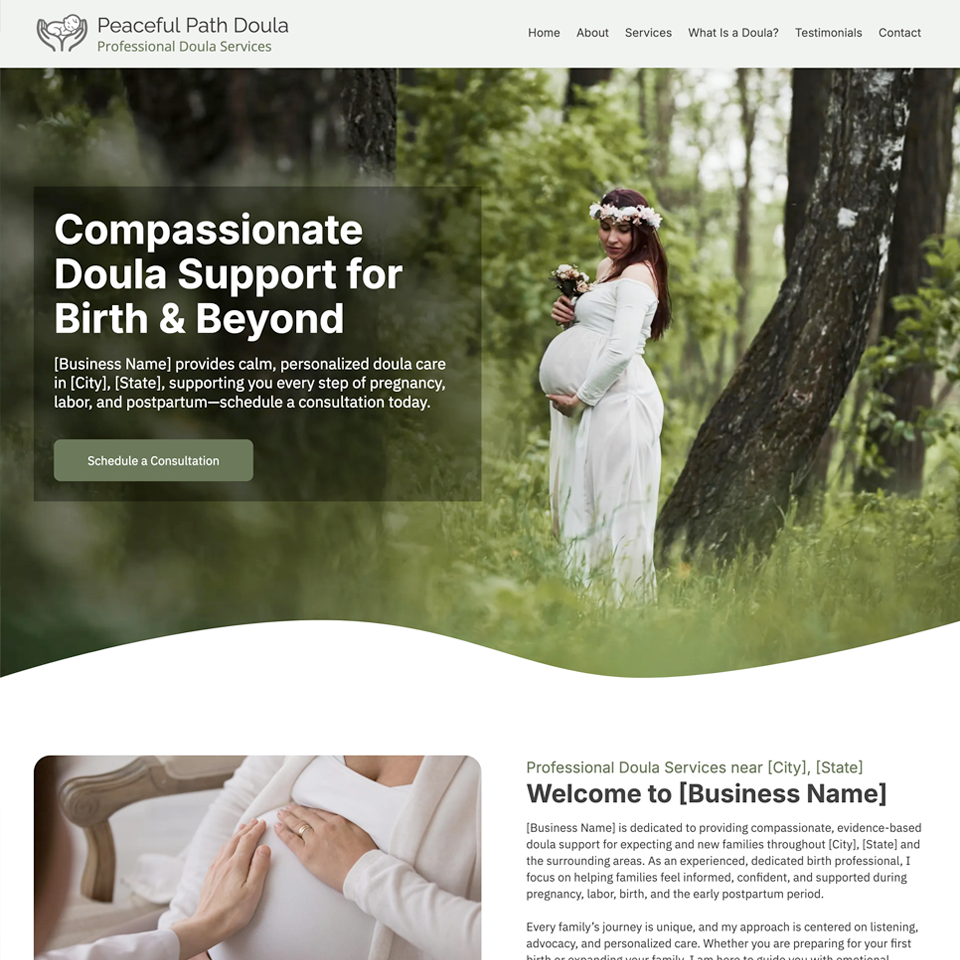 Doula website edsign theme