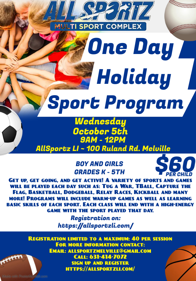 One Day Holiday Sport Program - AllSportz One Day Holiday Sport Program - AllSportz
