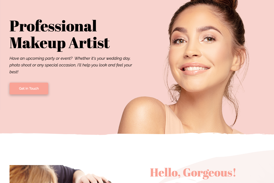 Makeup artist website design theme