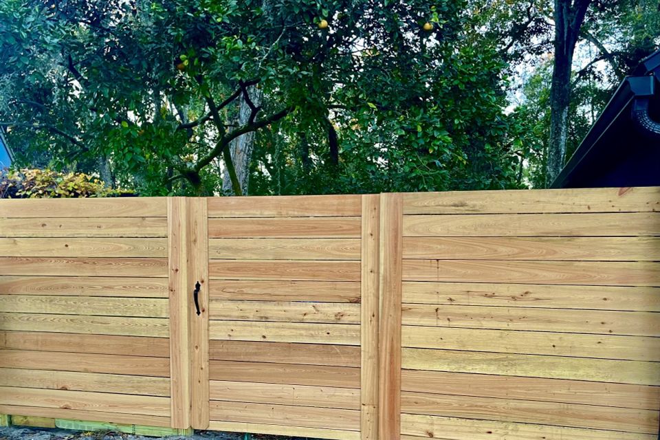 Horizontal cypress wood