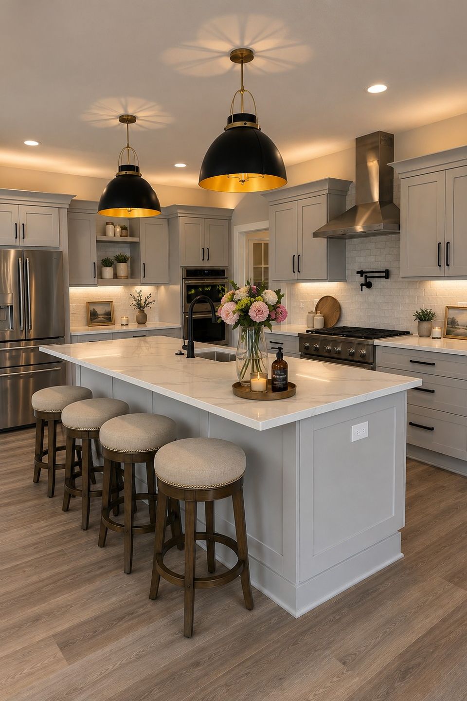 Kitchen remodel with large island in Chagrin Falls, Ohio