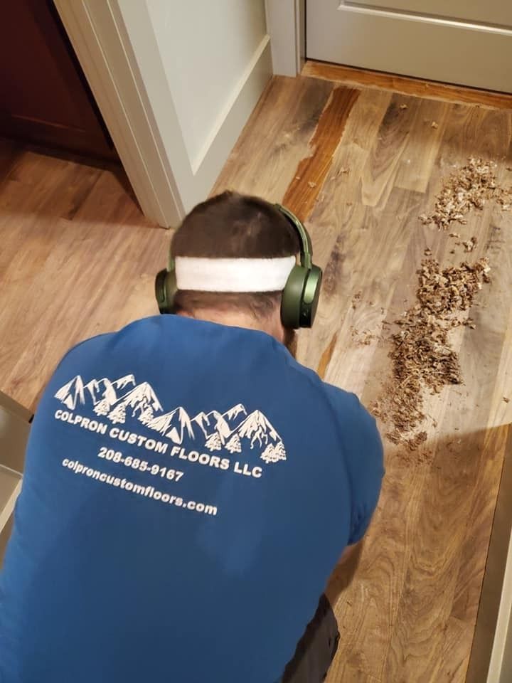 Hand scraping walnut floor boise id