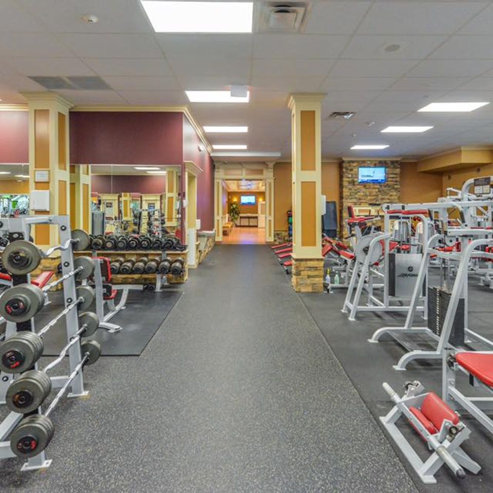 Narrow photo of a section leading to the locker rooms at Maximus Gym in Riverhead