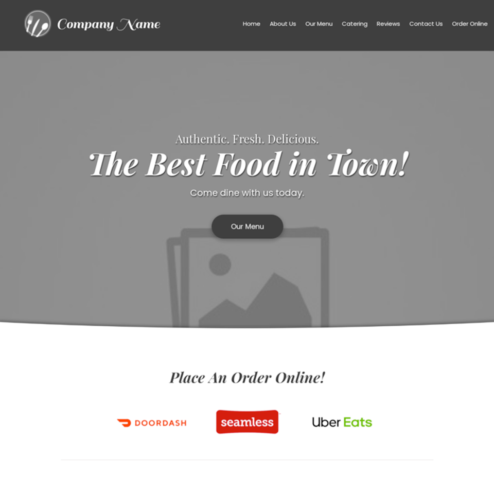 Blank restaurant website theme