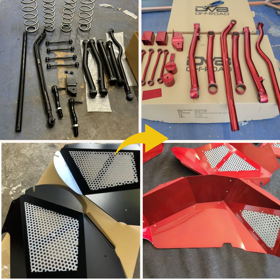 Before after powder coating