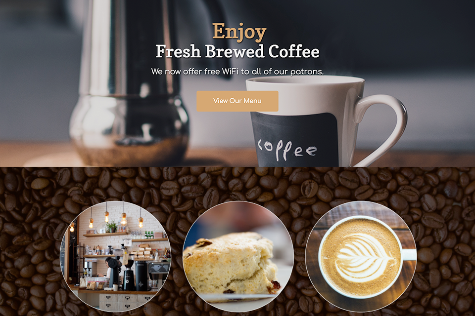 Coffee shop website design theme original