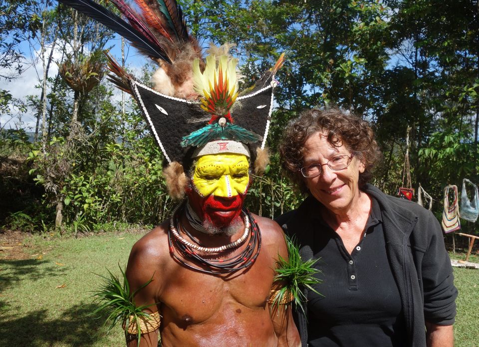 With a huli wigman in papua new guinea