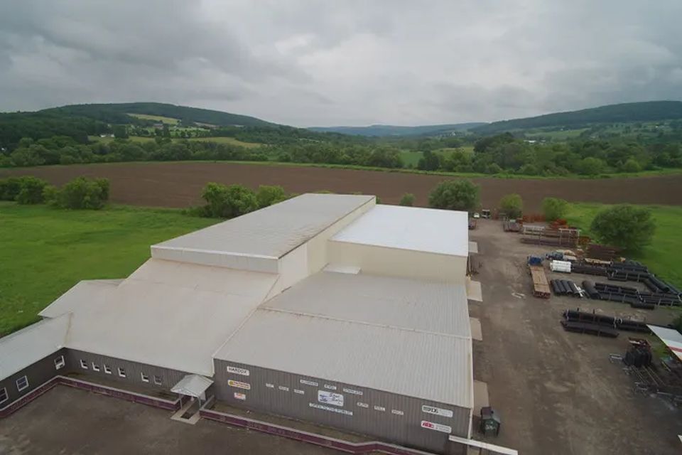 Aerial view of Steel Sales Inc building in Sherburne NY