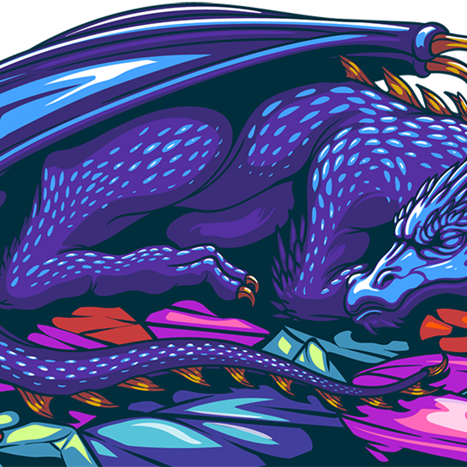Retro dragon   transparent 01