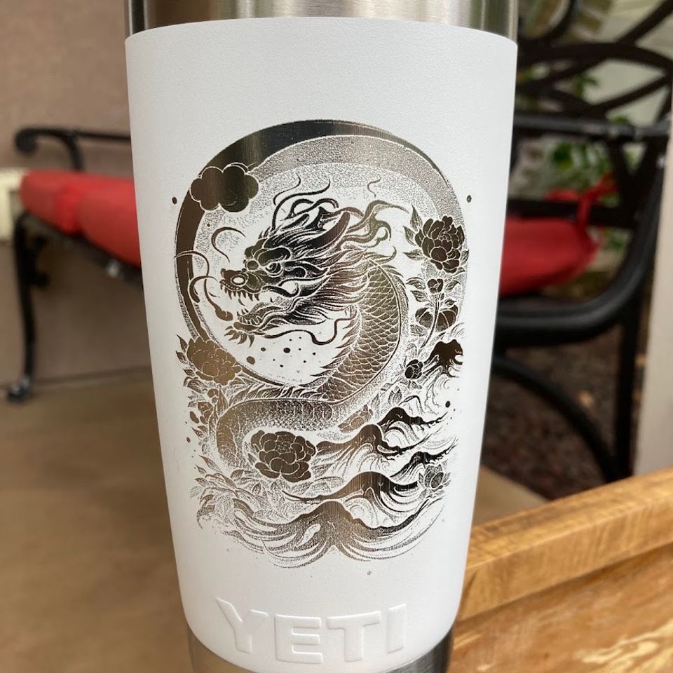 Dragon white yeti tumbler