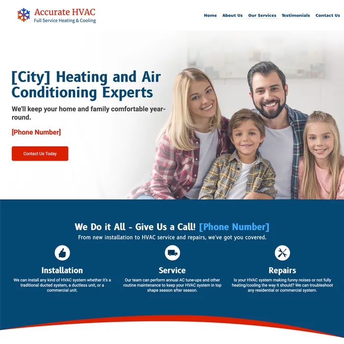 Best hvac contractor website design theme original