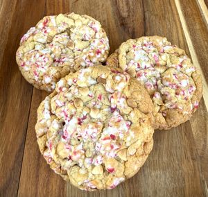 3 White chocolate peppermint cookies from our holiday menu