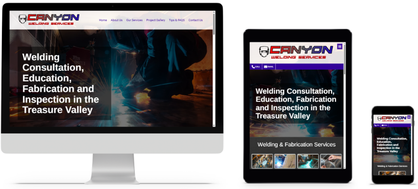 Canyon welding services client website image