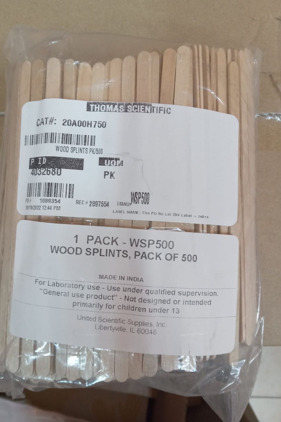 Wood splint 500 pk