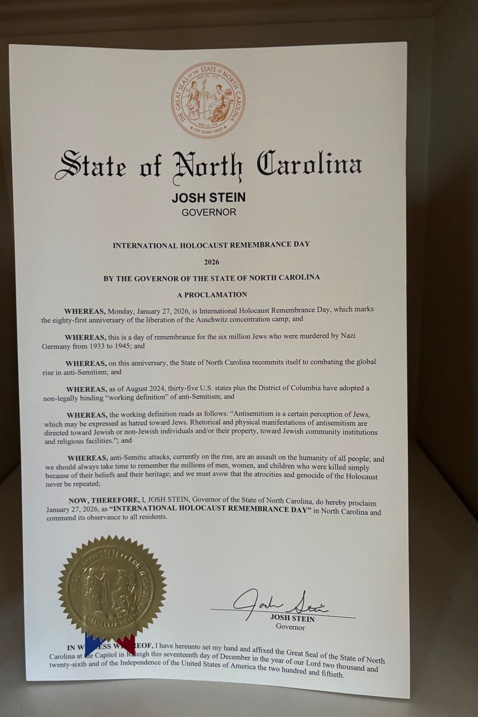 Proclamation nc